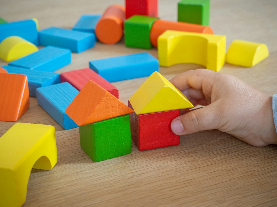 Learning Center Colorful wooden play blocks